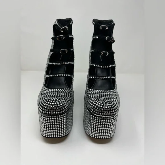 $650 MRSP | Marc Jacobs - The Rhinestone Kiki Ankle Boot | Black/Crystal | EU 40 - Picture 4 of 12